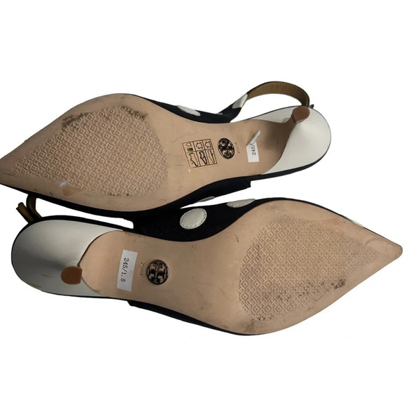 TORY BURCH Spencer Slingback In Polka Dot Fabric Sz: 7.5 - Picture 7 of 10